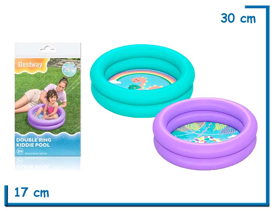 BESTWAY PILETA 2 AROS TRANSLUCIDA 61 X 51CM