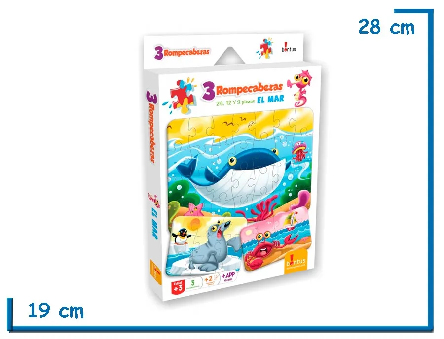 PUZZLE X3 EL MAR 28/12/9 PZS