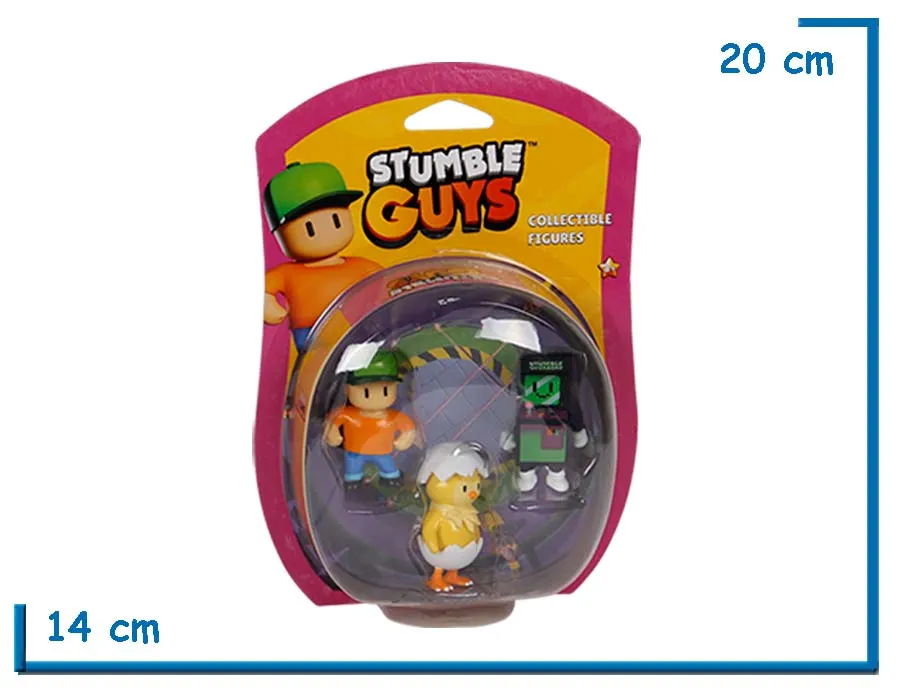 2X1 PMI STUMBLE GUYS HATCHLING 3-PACK FIGURA DE ACCION 5CM