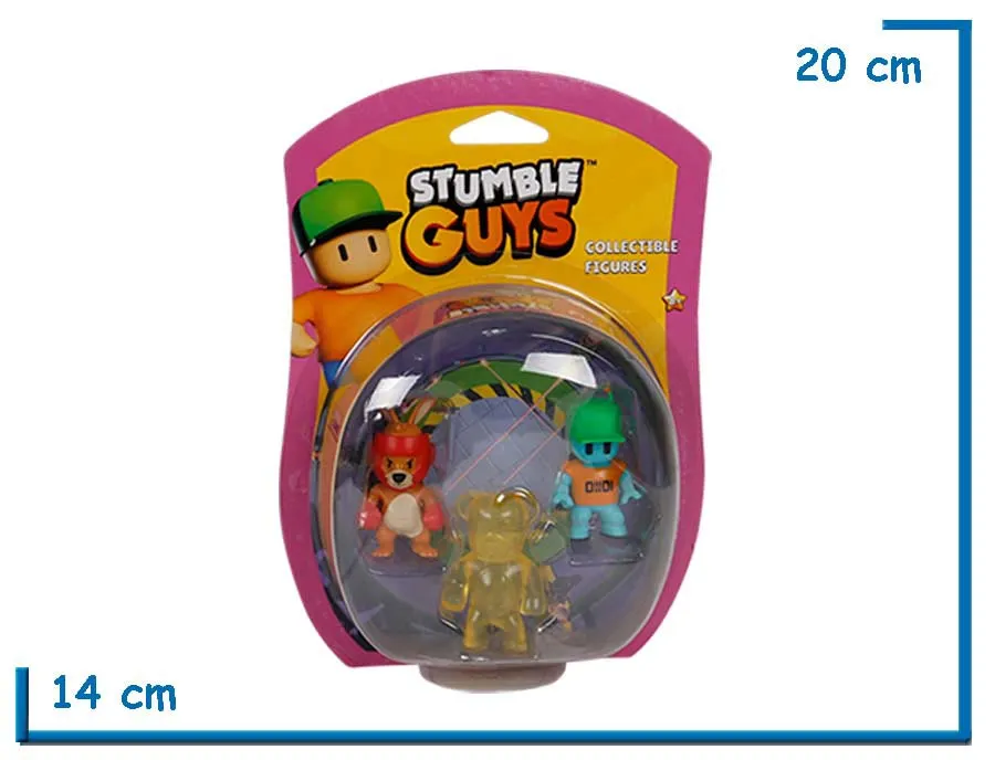 2X1 PMI STUMBLE GUYS PINAPLE BEAR 3-PACK FIGURA DE ACCION 5CM