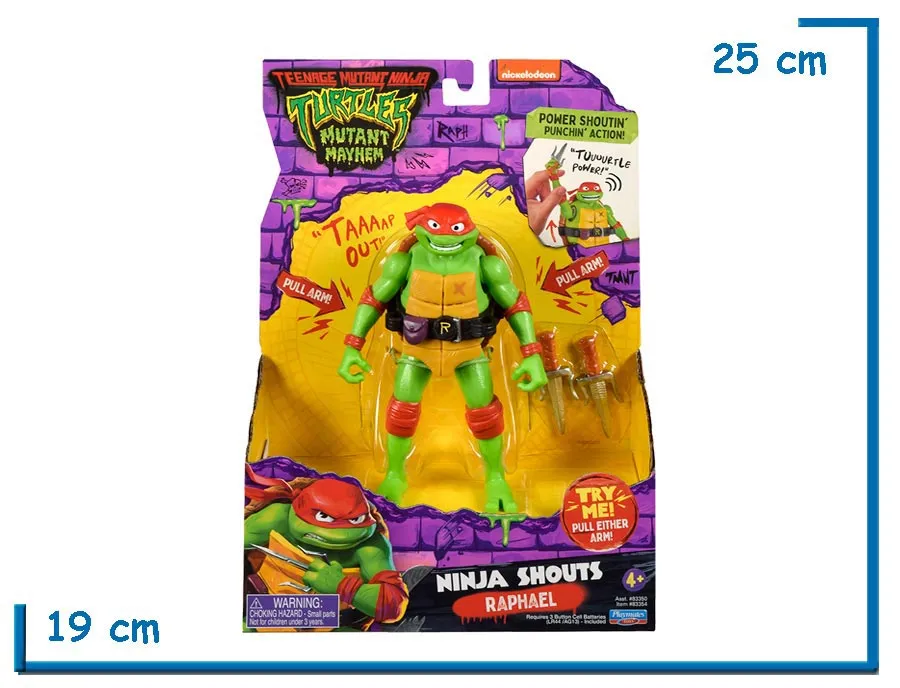 PLAYMATES TMNT MM RAPHAEL NINJA SHOUTS CON SONIDO