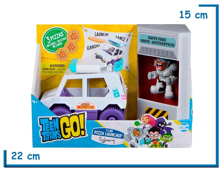 SPIN MASTER TEEN TITANS GO CYBORG T-CAR PUZZA LAUNCHER