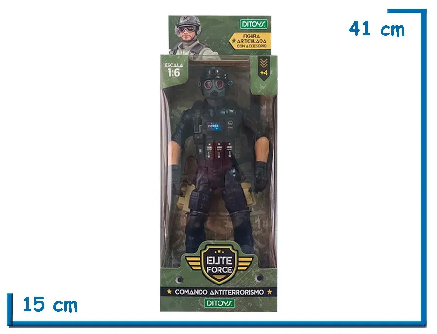 2X1 ELITE FORCE COMANDO ANTITERRORISMO AZUL MASCARA DE GAS