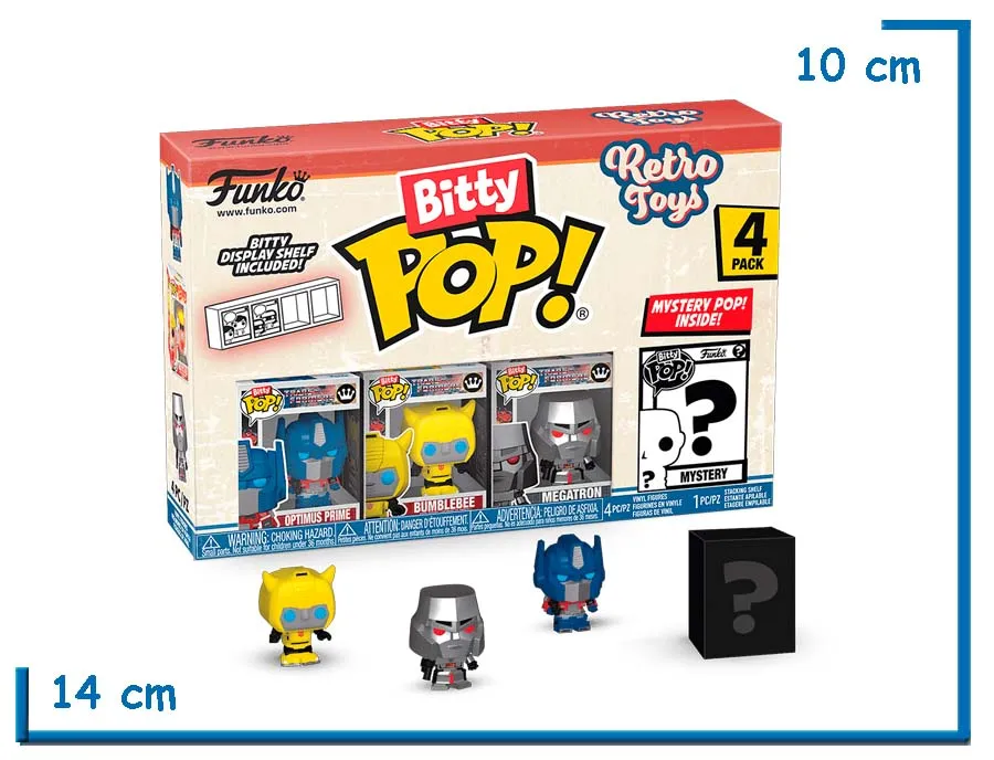 FUNKO POP BITTY OPTIMUS BUMBLEBEE & MEGATRON 4-PACK RETRO TOYS