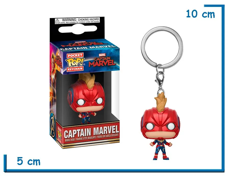 2X1 FUNKO POP LLAVERO CAPTAIN MARVEL W MASK CM