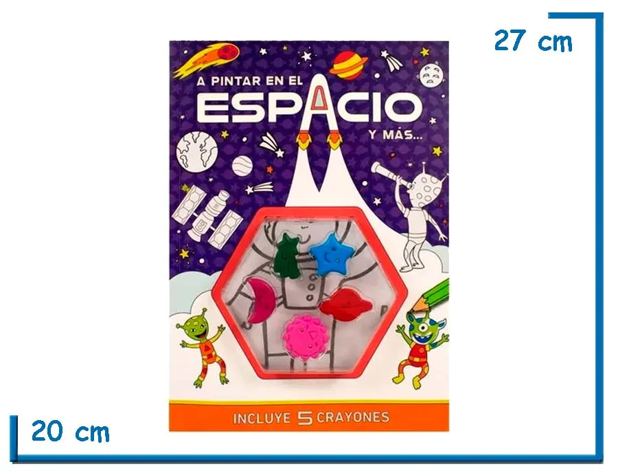 LIBRO A PINTAR EN EL ESPACIO Y MAS... CON CRAYONES CON FORMA