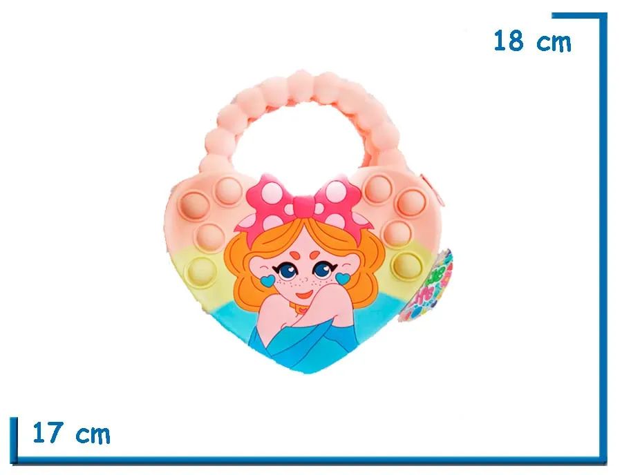 2X1 CUTIE LIFE BOLSO POP IT CORAZON CON MANIJA PIEL