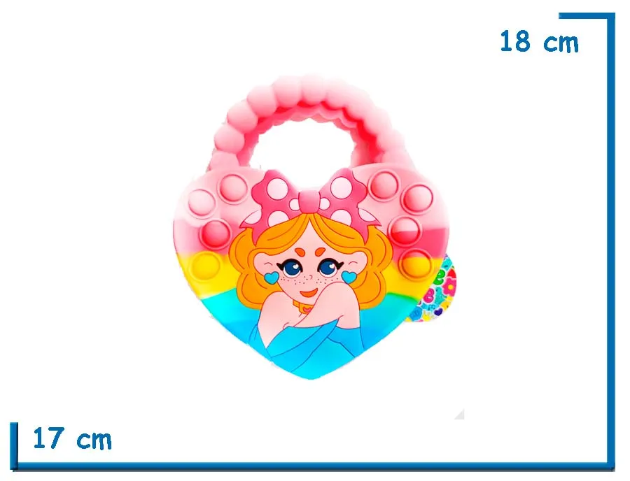 2X1 CUTIE LIFE BOLSO POP IT CORAZON CON MANIJA ROSA