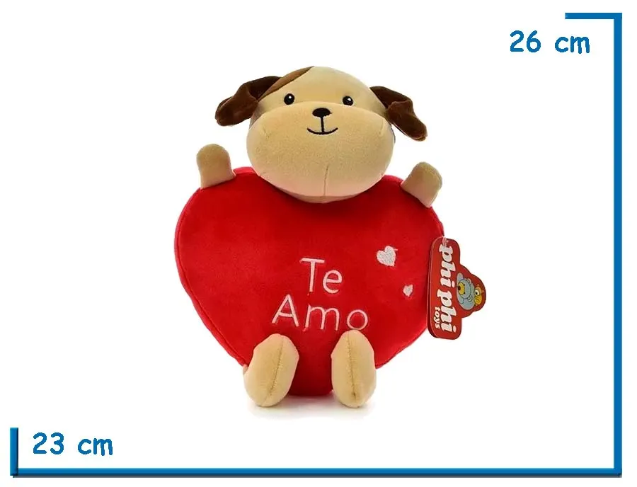 PELUCHE PERRO DISFRAZ CORAZON