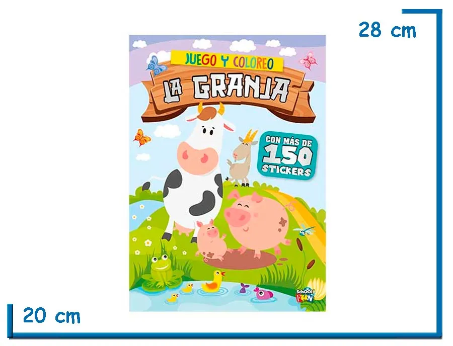 L.JUEGO Y COLOREO LA GRANJA CON STICKERS
