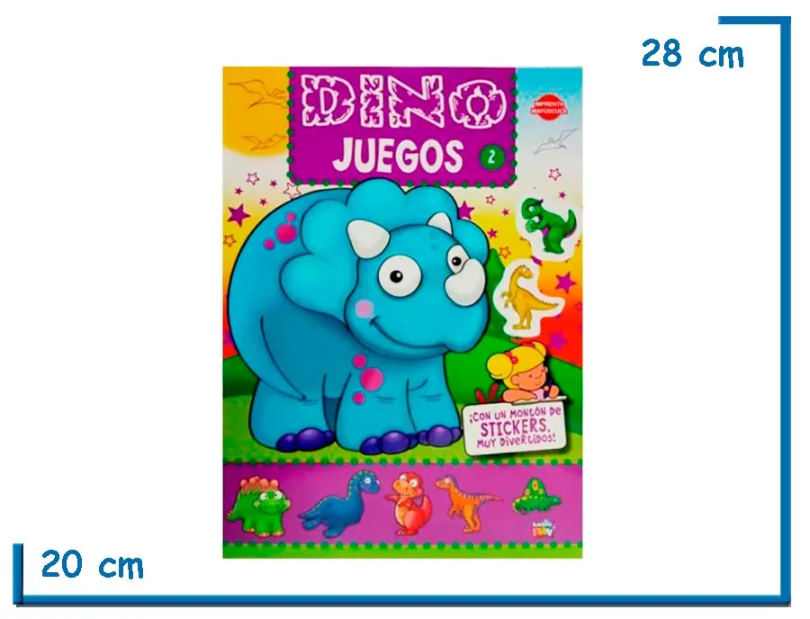 L.DINO JUEGOS 2 CELESTE CON STICKERS