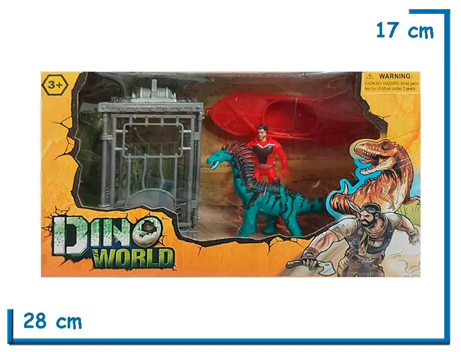 DINO WORLD PLATSET DINOSAURIOS CON JAULA