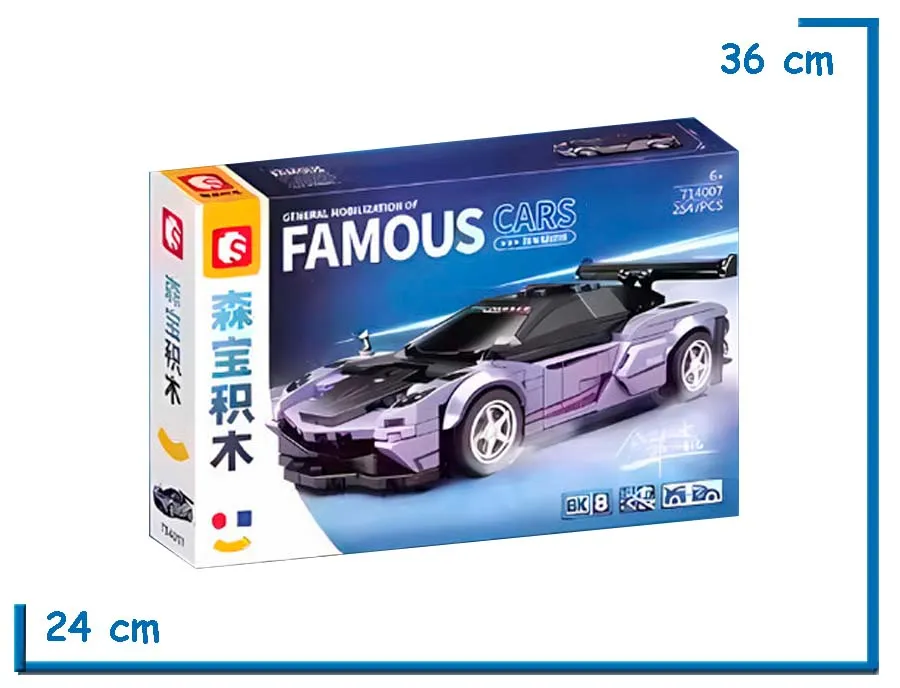 SEMBO BLOCK GM FAMOUS CARS 254 PZS AUTO LILA 714007