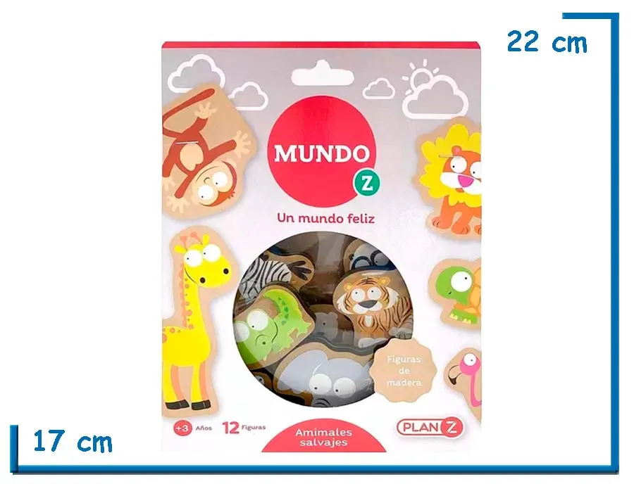 MUNDO Z ANIMALES SALVAJES 12 FIGURAS DE MADERA
