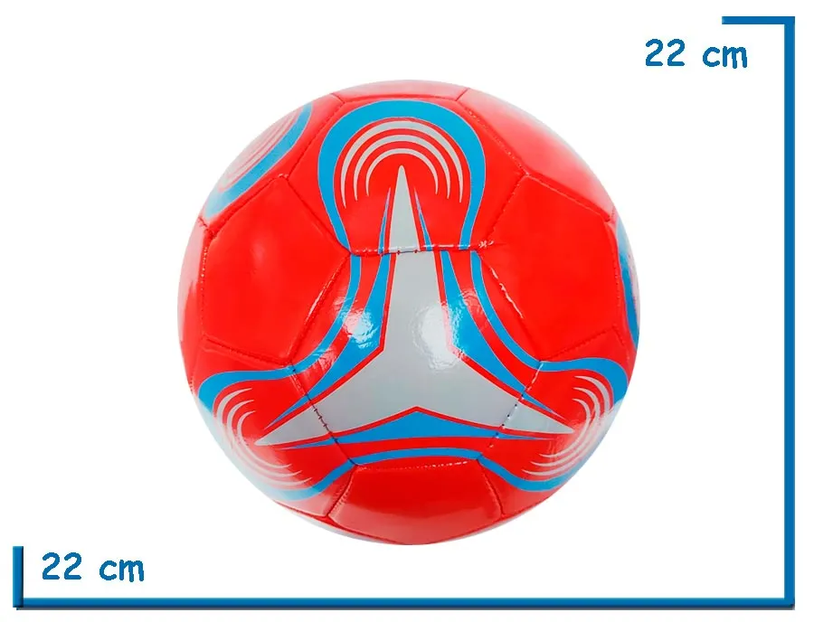 PELOTA DE CUERO Nø5 ROJA Y GRIS TRIANGULO