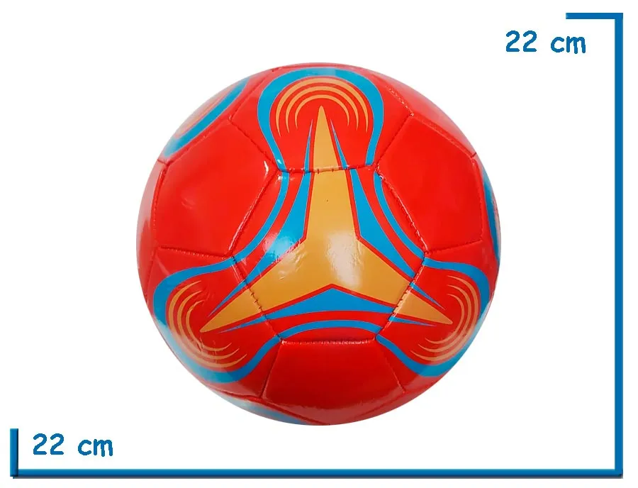 PELOTA DE CUERO Nø5 ROJA Y NARANJA TRIANGULO