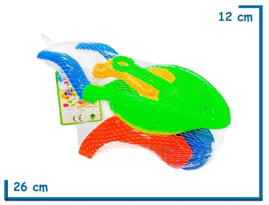 BEACH TOYS CARRETILLA MEDIANA CON ACCESORIOS EN RED