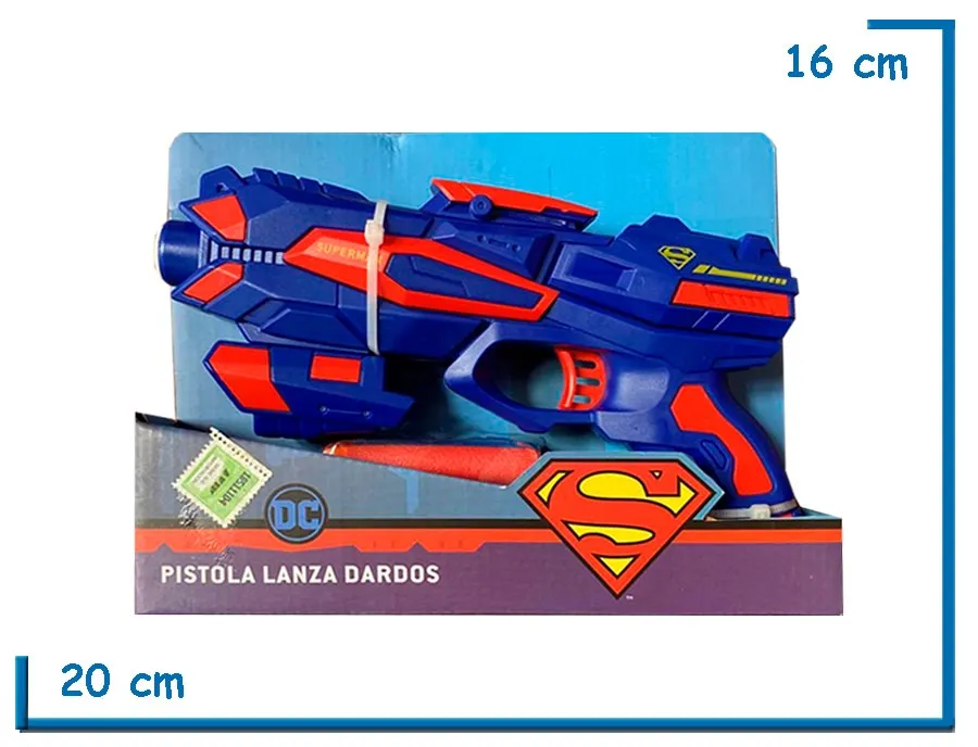 SUPERMAN PISTOLA LANZA DARDOS MEDIANA
