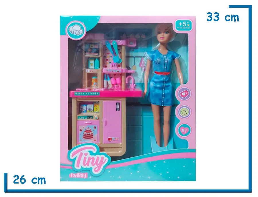 TINY FANTASY MU¥ECA VESTIDO JEAN CON COCINA