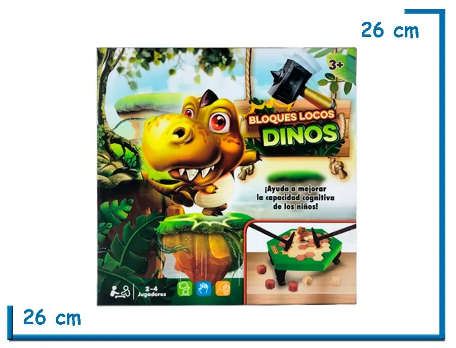 DINOS BLOQUES LOCOS (HORIZONTAL) JUEGO DE MESA