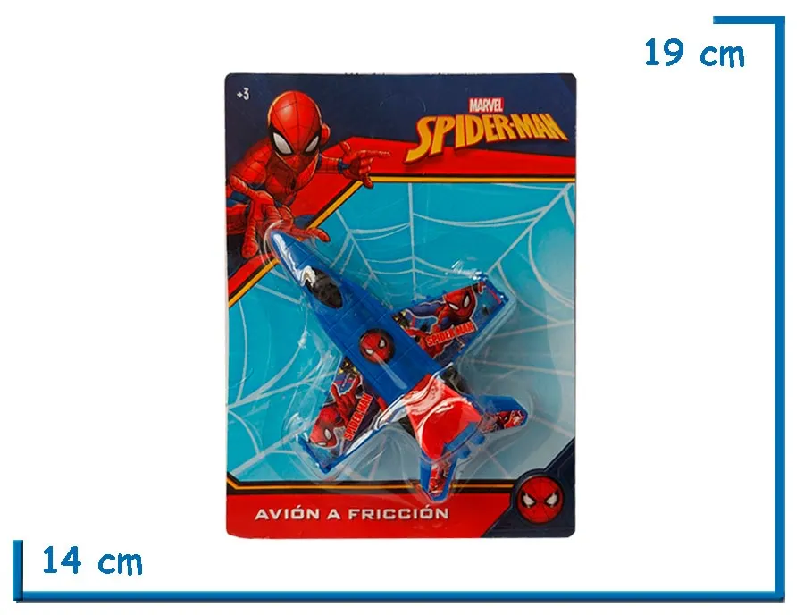 SPIDER-MAN AVION A FRICCION AZUL EN BLISTER