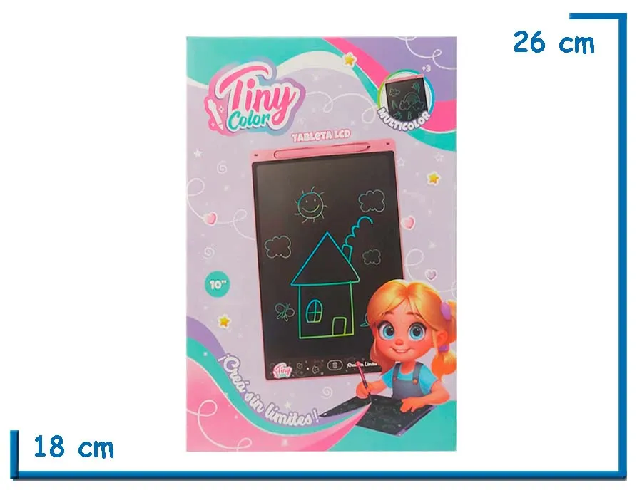 TINY COLOR TABLETA LCD ROSA MULTICOLOR 10"