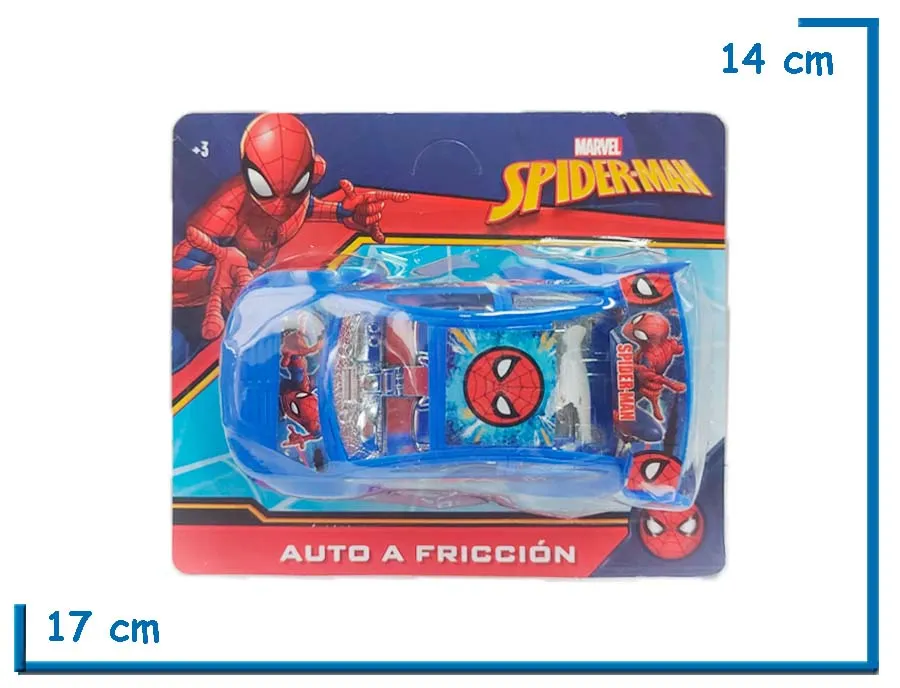 SPIDER-MAN AZUL AUTO A FRICCION CHICO EN BLISTER