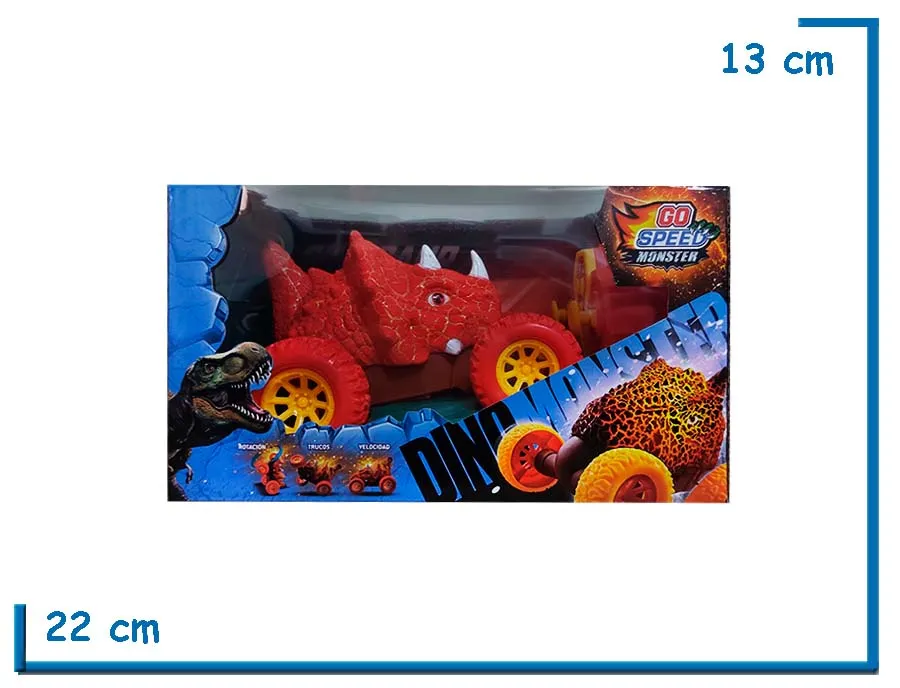 GO SPEED MONSTER DINO MONSTER ROJO CON LUCES RC