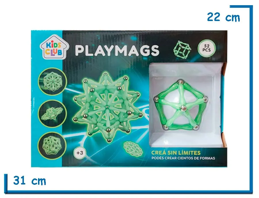 KIDS CLUB PLAYMAGS CONSTRUCCION MAGNETICA 52PZS