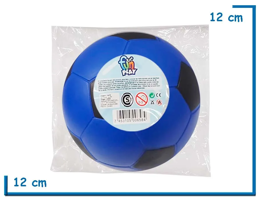 FUN PLAY PELOTA AZUL SOFT DE FUTBOL 12CM