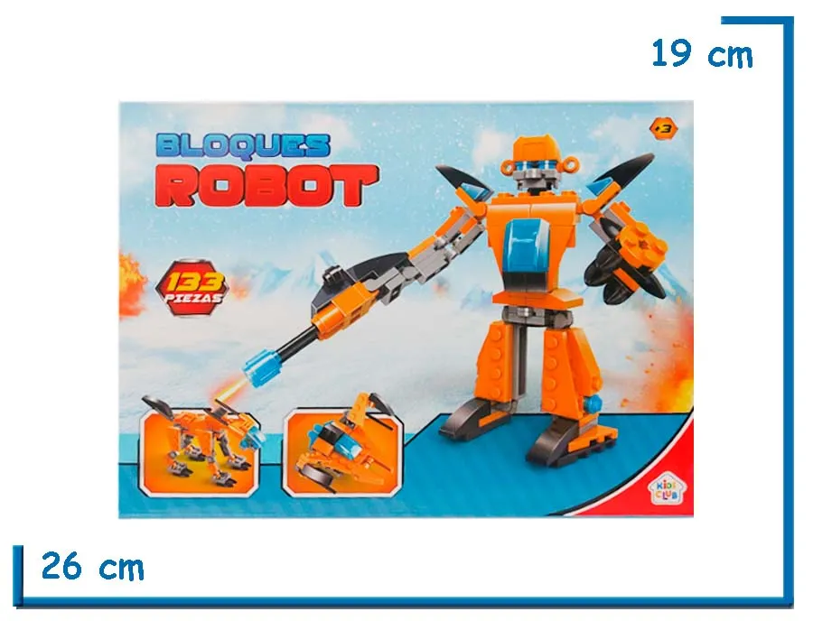 KIDS CLUB SPEED BLOQUES ROBOT AMARILLO 3 EN 1 133PZS