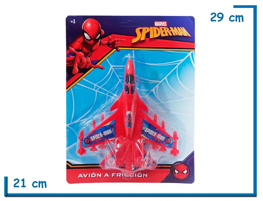 SPIDER-MAN AVION A FRICCION ROJO GRANDE EN BLISTER