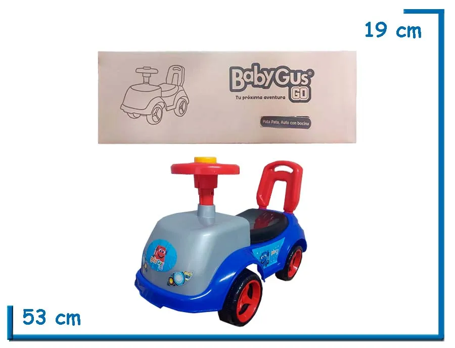 BABY GUS GO PATA PATA AUTO CON BOCINA AZUL