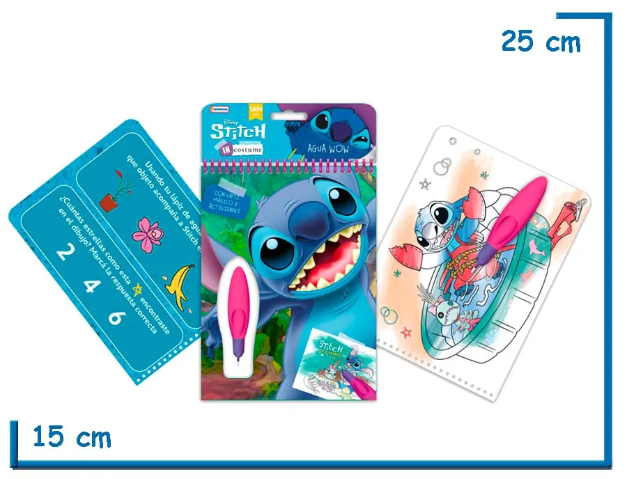 STITCH AGUA WOW! COLOREA CON AGUA