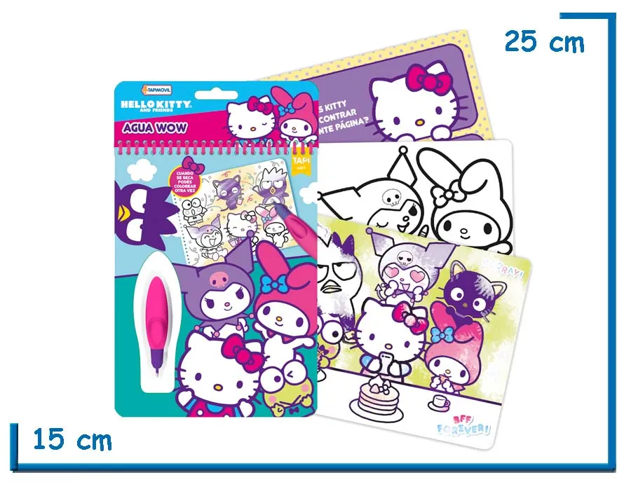 HELLO KITTY AND FRIENDS AGUA WOW! COLOREA CON AGUA