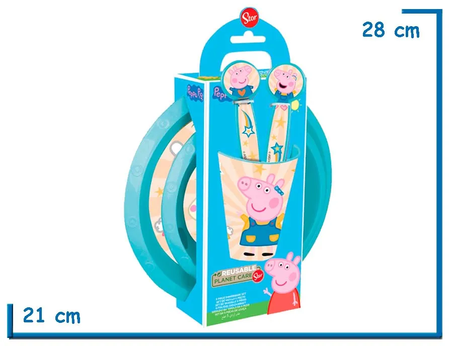 PEPPA PIG SET DE VAJILLA 5 PIEZAS