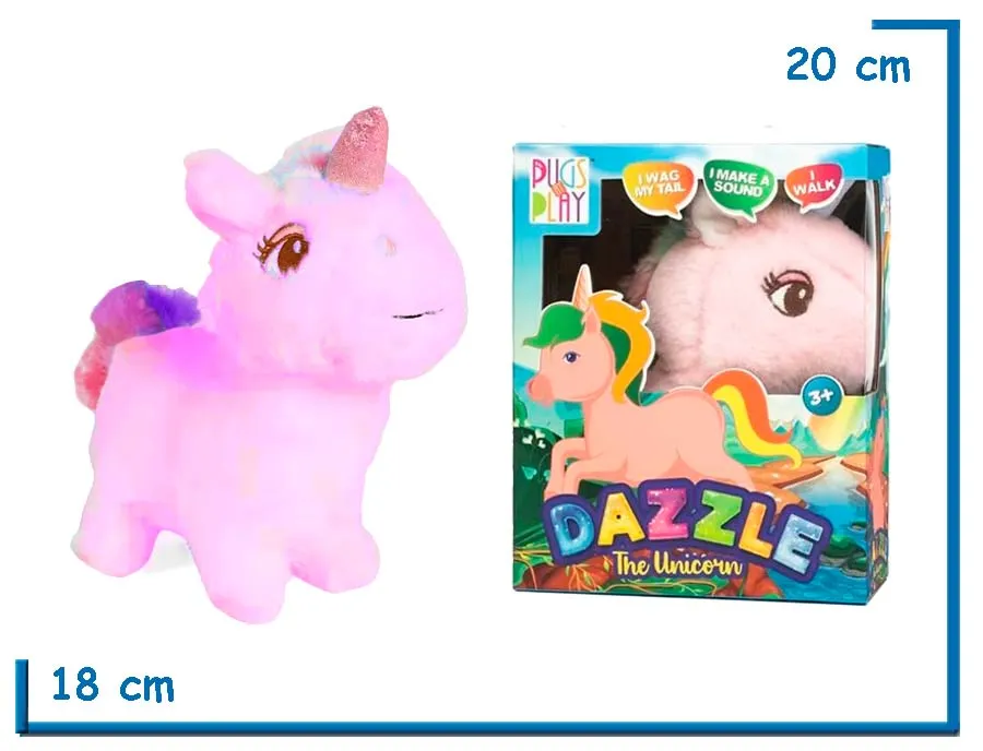 2X1 PUGS AT PLAY DAZZLE THE UNICORN CON MOVIMIENTO Y SONIDO
