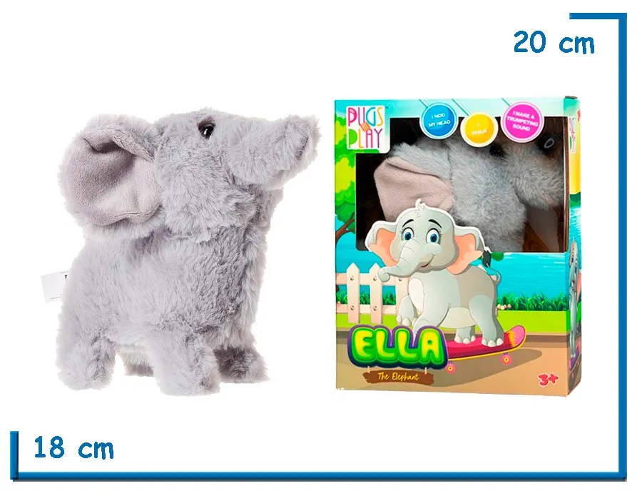 2X1 PUGS AT PLAY ELLA THE ELEPHANT CON MOVIMIENTO Y SONIDO