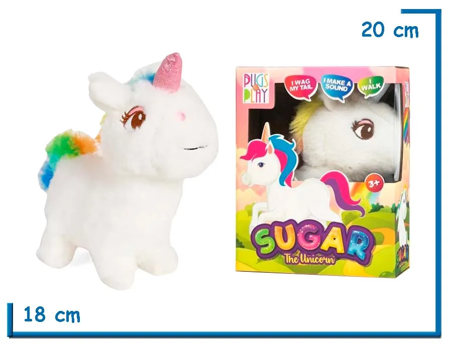2X1 PUGS AT PLAY SUGAR THE UNICORN CON MOVIMIENTO Y SONIDO
