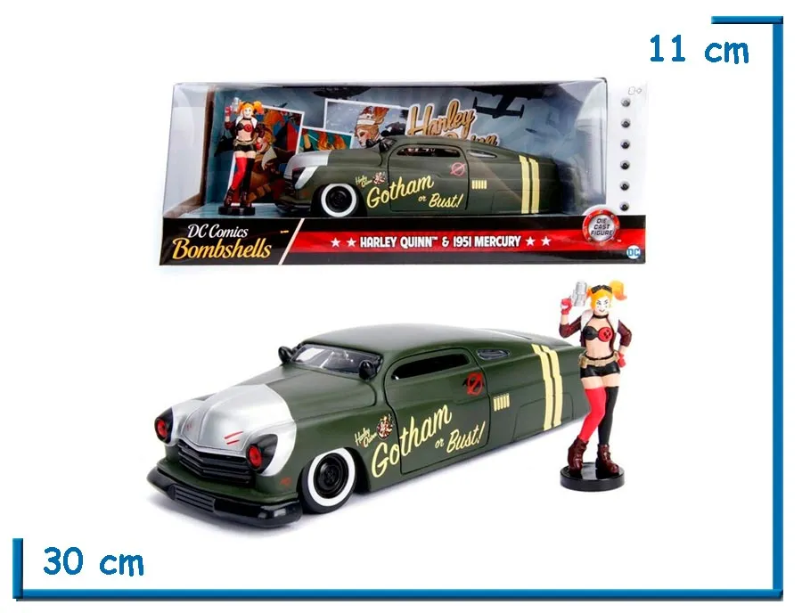 2X1 JADA HARLEY QUINN & 1951 MERCURY DC BOMBSHELLS DIE CAST 1.24