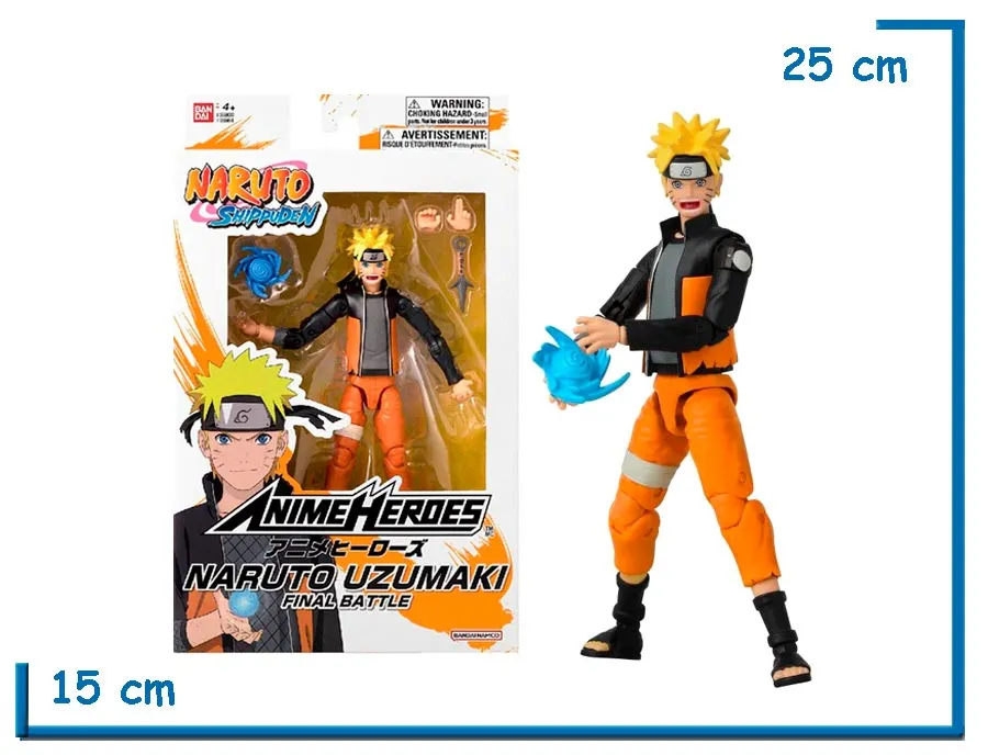 BANDAI NARUTO UZUMAKI FINAL BATTLE NARUTO ANIME HEROES 17CM