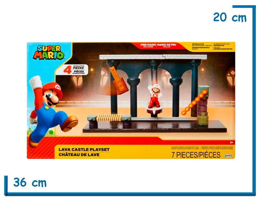 2X1 JAKKS SUPER MARIO LAVA CASTLE PLAYSET MEDIANO