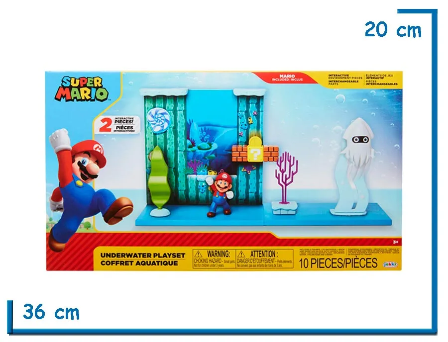2X1 JAKKS SUPER MARIO UNDERWATER PLAYSET MEDIANO