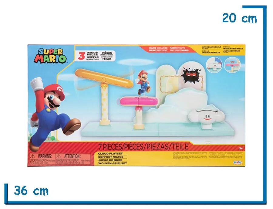 2X1 JAKKS SUPER MARIO CLOUD PLAYSET MEDIANO