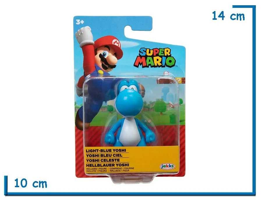 2X1 JAKKS SUPER MARIO BROS LIGHT BLUE YOSHI FIGURA 7CM