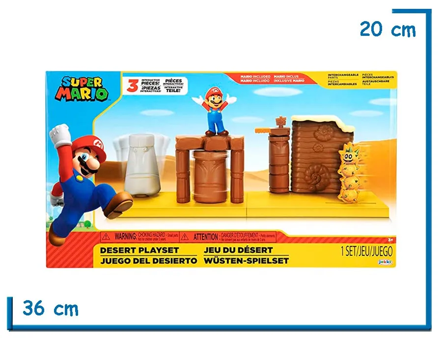 2X1 JAKKS SUPER MARIO DESERT PLAYSET MEDIANO