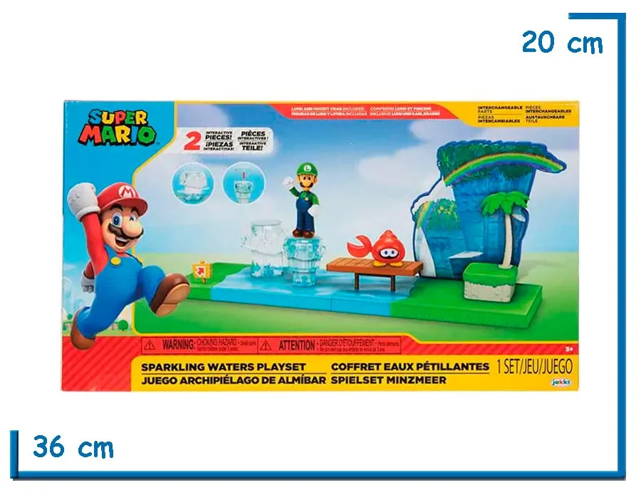 2X1 JAKKS SUPER MARIO SPARKLING WATERS PLAYSET MEDIANO