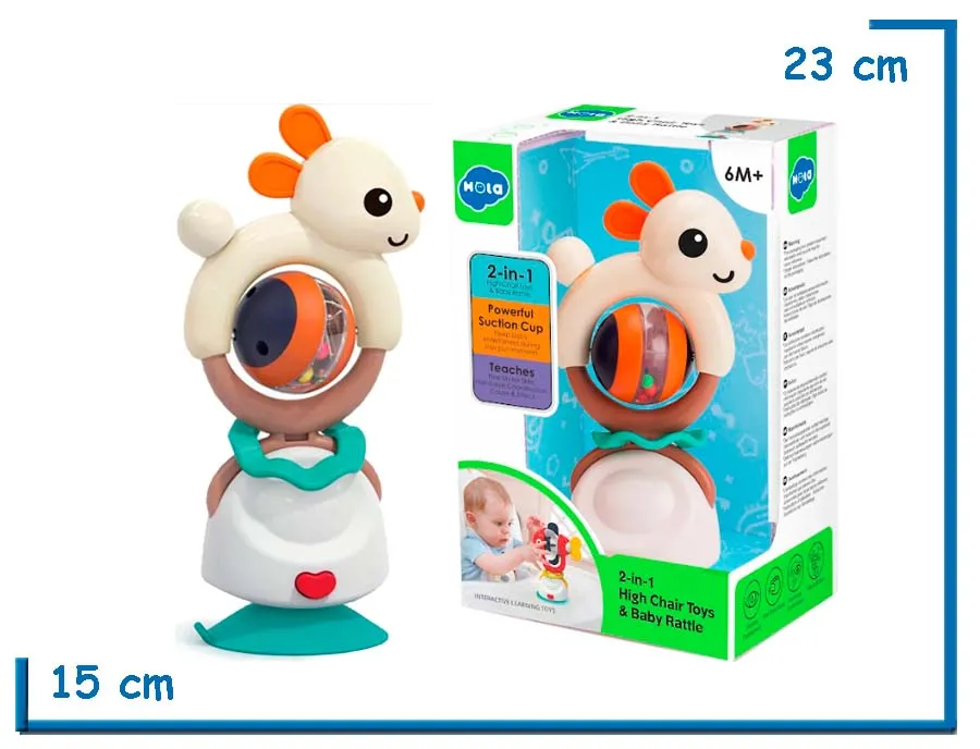 HOLA BABY SONAJERO Y MORDEDOR CONEJO TRAVIESO 2 EN 1