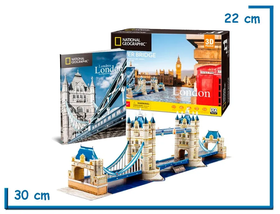 CUBIC FUN NAT GEO TOWER BRIDGE 3D PUZZLE 120 PZS