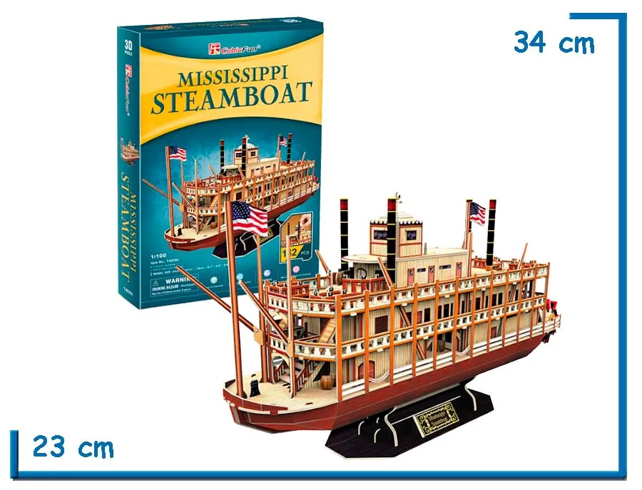 CUBIC FUN MISSISSIPPI STEAMBOAT 3D PUZZLE 142 PZS